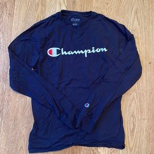 Men’s Champion long sleeve T-shirt, blue, Small